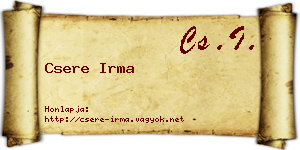 Csere Irma névjegykártya